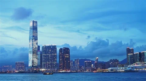 Hong kong skyline 库存影片 51027844