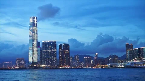 Hong kong skyline Video stock 51027860