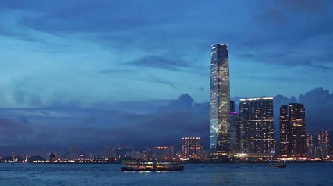 Hong kong skyline Stock Footage 51028156