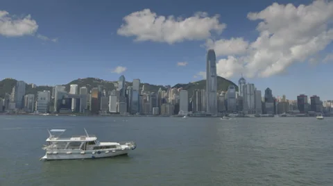 Hong Kong skyline Stock Footage 58954071