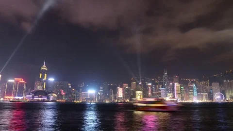 Hong kong skyline Video stock 73475876