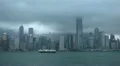 Hong Kong Skyline, Victoria Harbour, Mansoon, Ship, Skyscrapers, Blurred Logos HD Footage
