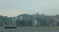 Hong Kong Skyline, Victoria Harbour, Mansoon, Ship, Skyscrapers, Kowloon, Rainy HD Footage