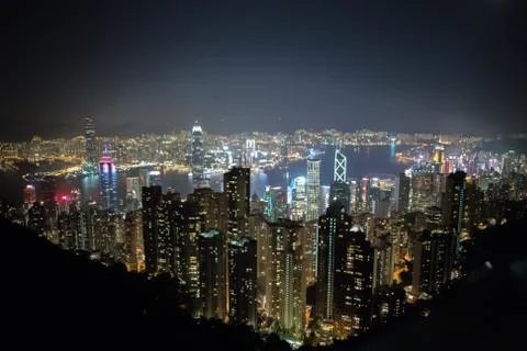 Hong Kong Skyline from Victoria Peak. Stock Photos