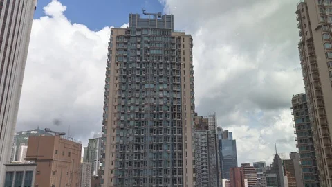 Hong Kong Skyscraper Timelapse - Clouds Buildings Time Lapse - Travel Business Stock Footage 118128149