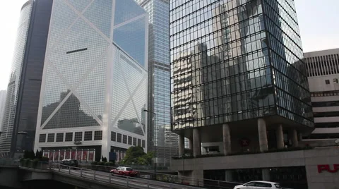 Hong Kong skyscrapers, Bank of China Stock Footage 59555371