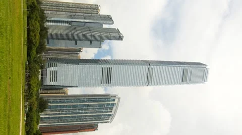 Hong Kong skyscrapers exterior Stock Footage