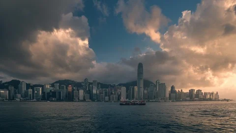 Hong Kong sunset, time lapse Vídeos de archivo 108008269