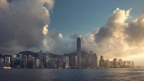 Hong Kong sunset, time lapse Stock Footage 108282931
