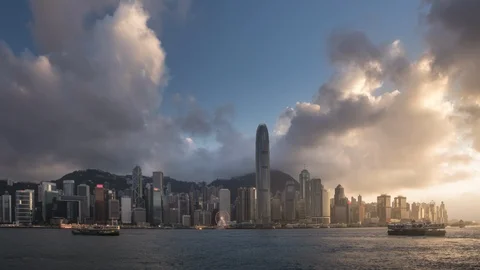 Hong Kong sunset, time lapse Stock Footage 108516185