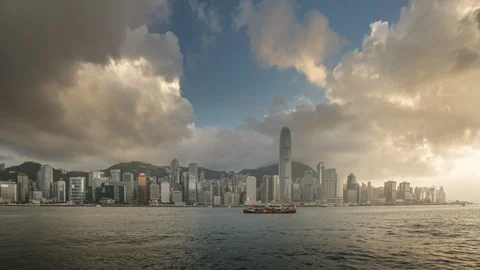 Hong Kong sunset, time lapse Stock-Footage 117634962