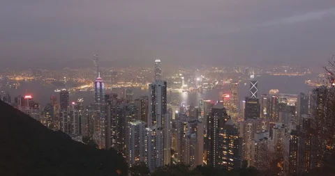 Hong Kong sunset timelapse Stock Footage 92369355