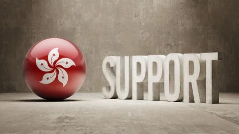 Hong Kong. Support Concept. Illustrazione stock