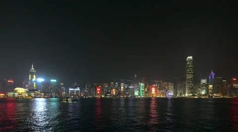 Hong Kong - Symphony of Lights in Time Lapse Stock Footage 58947399