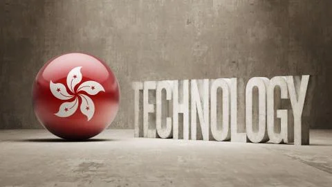 Hong Kong. Technology Concept. イラスト素材