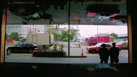 Hong Kong through the window Stock Footage 77297815