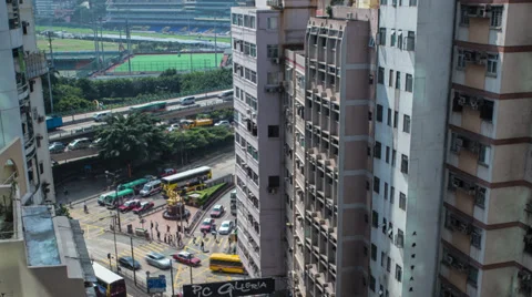 Hong Kong Time Lapse view at Happy Valley Stock Footage 33740965