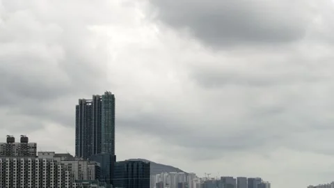 Hong Kong timelapse of daytime cloudy day at Victoria Harbour - 4k Stock Footage 292458503