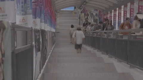 Hong Kong Timelapse Mid-level escalators Stock Footage 265069866