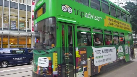 Hong Kong Tram Stock Footage 80579298