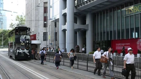 Hong Kong Tram Stock Footage 203777223