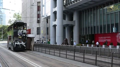 Hong Kong Tram Stock Footage 203777431
