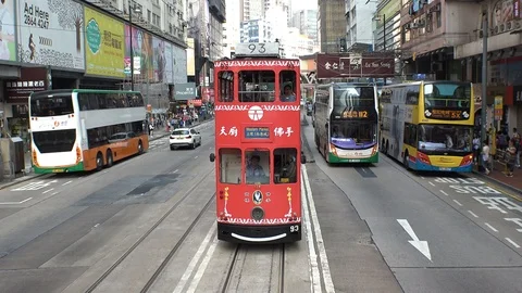 HONG KONG : TRAM VIEW. Stock Footage 88992222