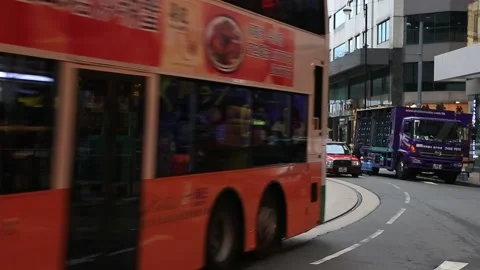Hong Kong Trams Stock Footage 203664643