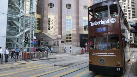 Hong Kong Trams Stock Footage 203777291