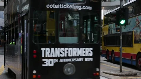 Hong Kong Trams Stock Footage 203777860