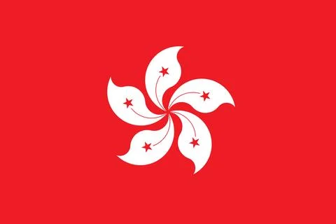 Hong Kong Vector Flag Stockillustratie
