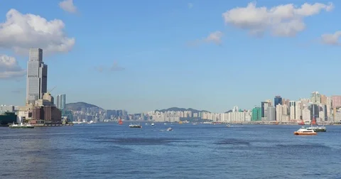 Hong Kong Victoria harbor Stock Footage