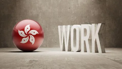 Hong Kong. Work Concept. Illustrazione stock