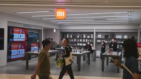 Hong Kong Xiaomi Store Interior Smart Home Displays Electronic Gadgets Modern Stock Footage 331126443