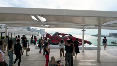 Hong Kong's 8-Meter Deadpool Installation Draws Huge Crowds During 'Deadpool... Stock Footage 282130157