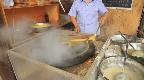 Hongcun crepe stand Stock Footage 5503012