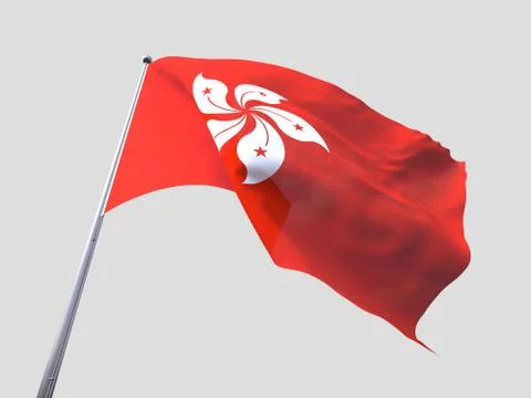 Hongkong flying flag isolate on white background. 스톡 일러스트