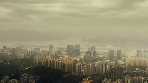 HongKong Skyline Timelapse 库存影片 87761853