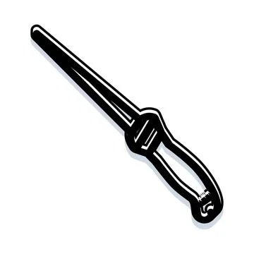 Honing rod kitchen tool for blade sharpening Stock Illustration