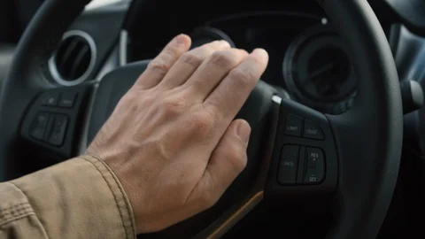 Honking the car horn in traffic jam Stock Video Pond5