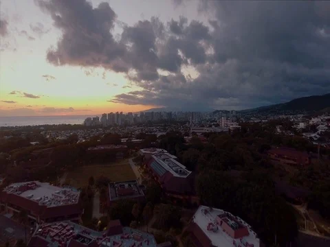 Honolulu City View On Sunset 库存影片 72008564