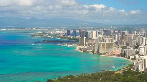Honolulu from Diamond Head Stock Footage 67909147