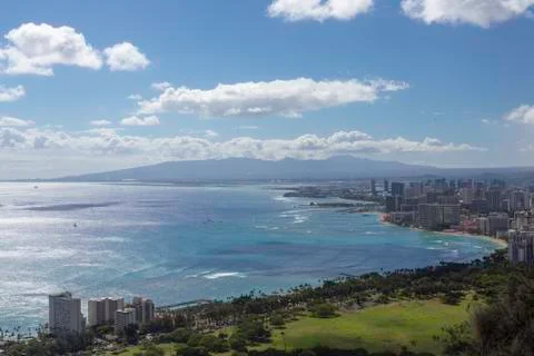 Honolulu from Diamond Head Stock Photos