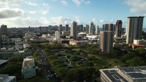 Honolulu, Hawaii Aerial Drone Video Stock Footage