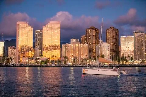 Honolulu Lights Stock Photos