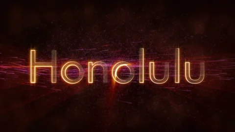 Honolulu - Shiny looping city name text animation Stock Footage 99596818