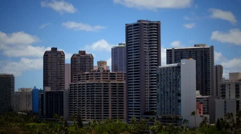 Honolulu Skyline - Day 스톡 동영상 12132680