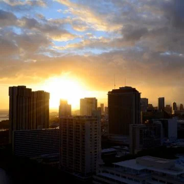 Honolulu sunset Foto stock
