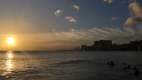Honolulu Sunset Timelapse Stock Footage 150251573