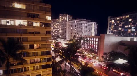 Honolulu Time-Lapse Night 2 Stock Footage 20543810